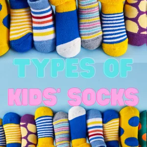 Types of kids socks text with kids socks above and below