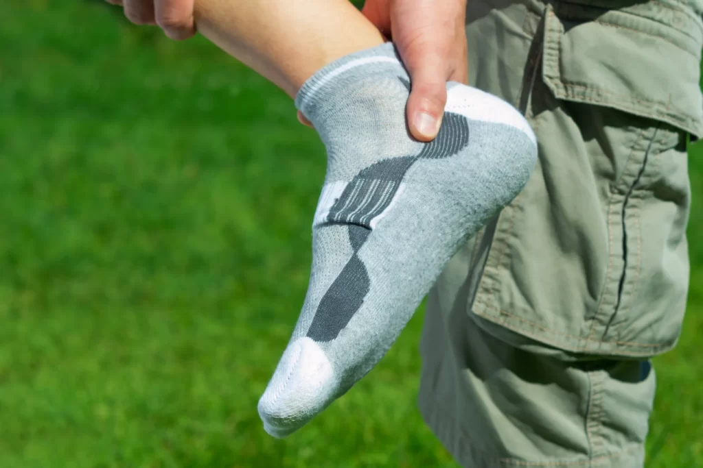 cushion sock on mans foot